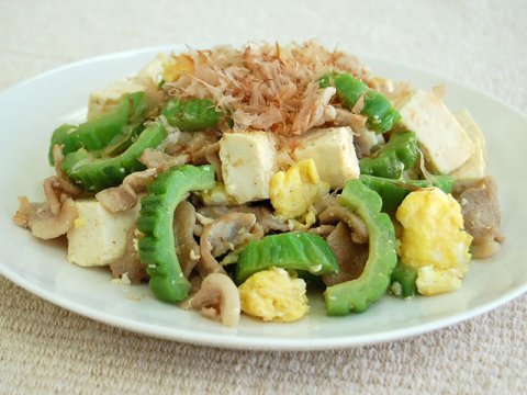Stir Fried Goya (Bitter Melon)</br>ゴーヤチャンプル