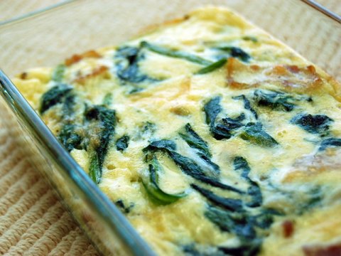 Spinach and Bacon Quiche<br/>ほうれん草とベーコンの簡単キッシュ