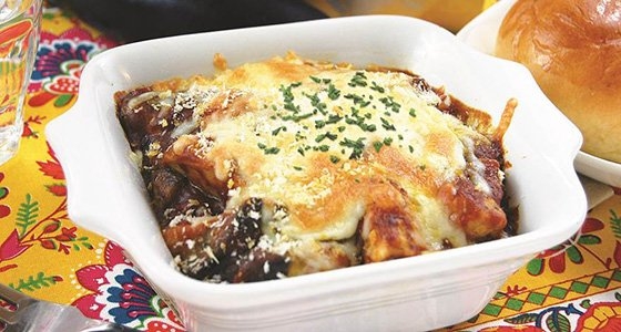 Eggplant and Chicken Curry Cheese Bake / なすとチキンのカレーチーズ焼き